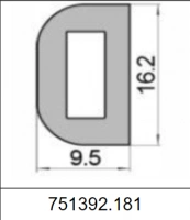 Силиконовый уплотнитель D-образный 751392.181
